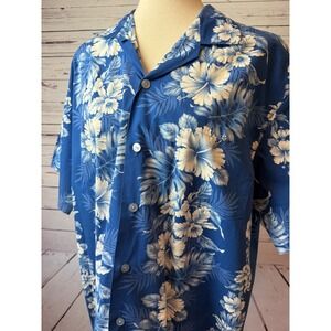 KY's Hawaiian Shirt Mens Large Camp Tropical panel Matched Pocket Vintage USA